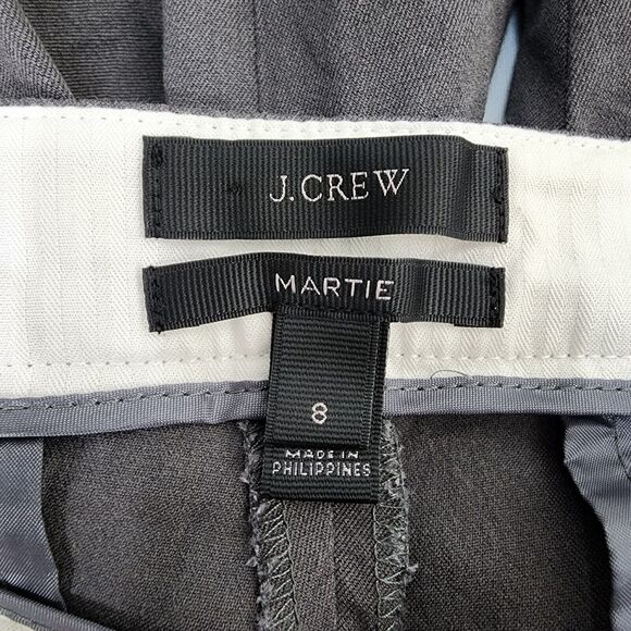 J. Crew Womens Pants Sz 8 Martie Slim Crop Bi Stretch Cotton Side Zip Gray B8521 - Picture 7 of 10